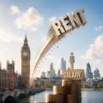 London skyline illustrating rising rents and the higher salary needed to afford an average rental home