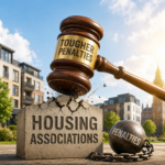 Gavel marked “tougher penalties” striking housing associations as MPs call for stronger tenant protections.