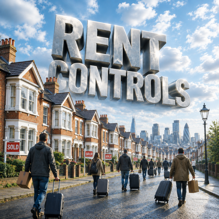 Tenants leaving a street of sold homes as rent controls raise concerns over rental housing supply