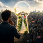 Landlord considering options to sell a rental property, with a house for sale among rented homes