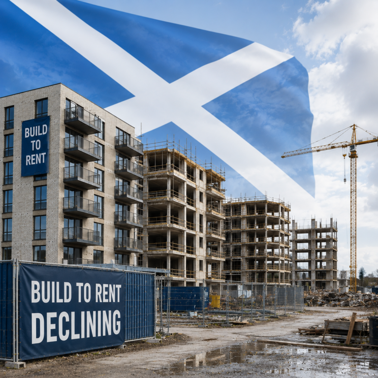 Build-to-rent housing development in Scotland under construction as BtR activity declines