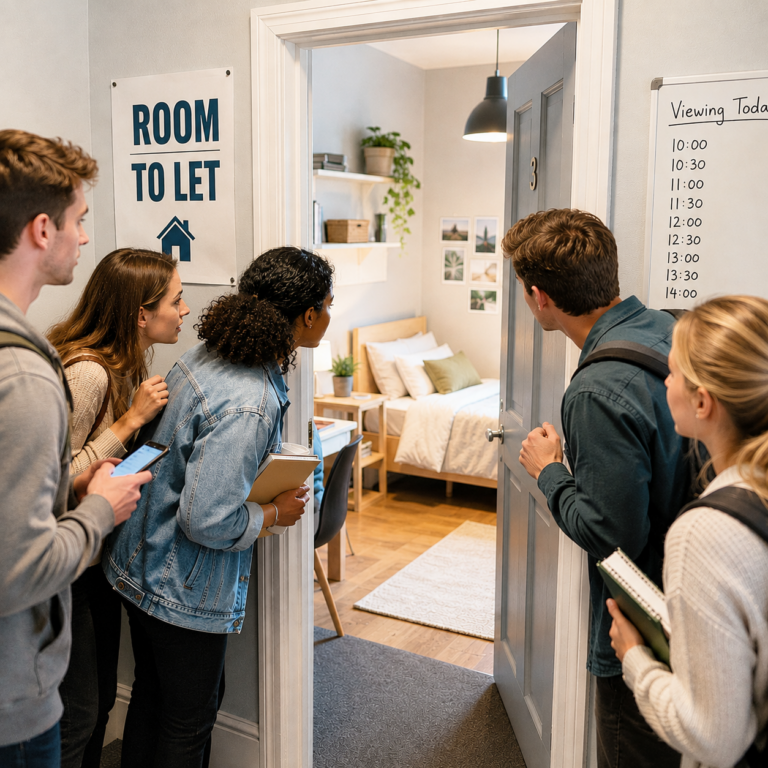 Flatsharers queue to view a room as record tenant demand increases competition for rental rooms