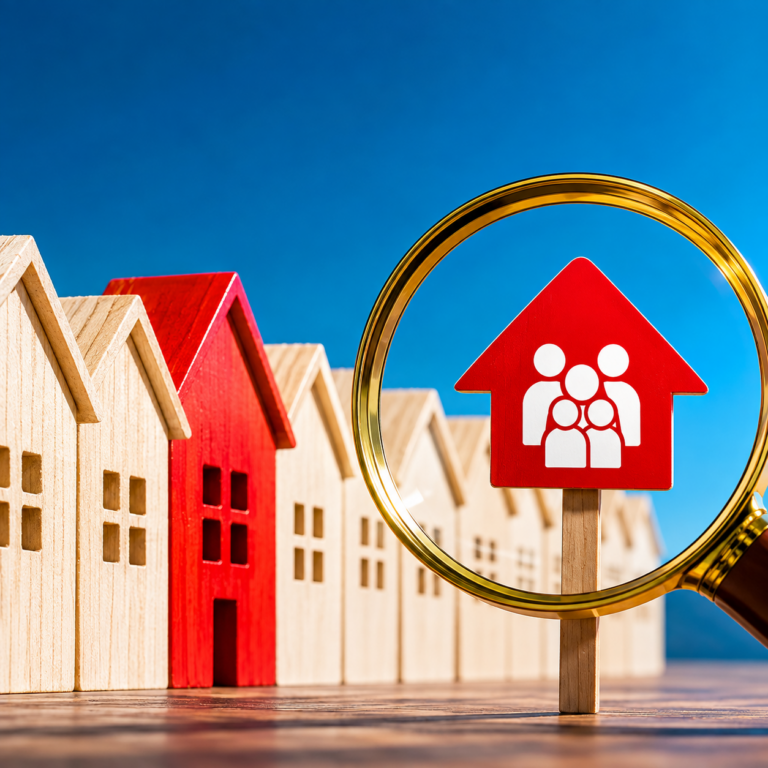 Magnifying glass highlights a family home as rental demand continues to exceed housing supply