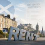 Scottish rental market and rent control assessments illustrated against Edinburgh’s skyline