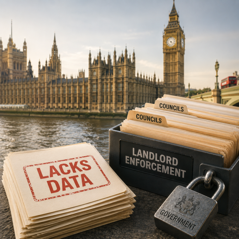 Government admits it lacks five years of council landlord enforcement data as Renters’ Rights Act reforms expand local authority powers.