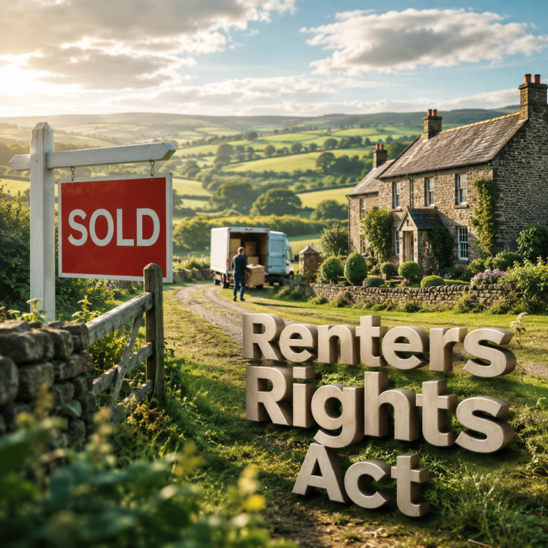 Sold sign outside a rural cottage highlighting concerns over the Renters’ Rights Act and rural rental housing.