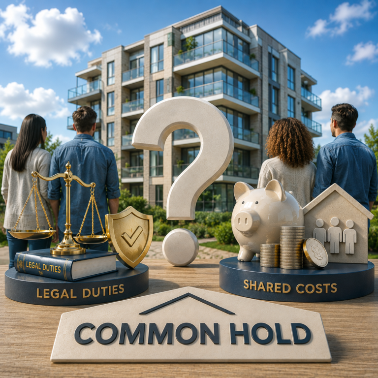 Commonhold flats illustrating shared costs, legal duties and collective responsibilities for owners