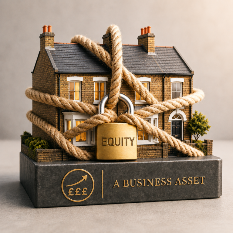 Property secured by equity, representing how landlords can use property wealth to fund a sale