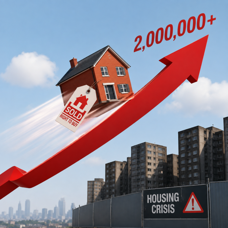Right to Buy house rising above a housing crisis as council home sales surge in England