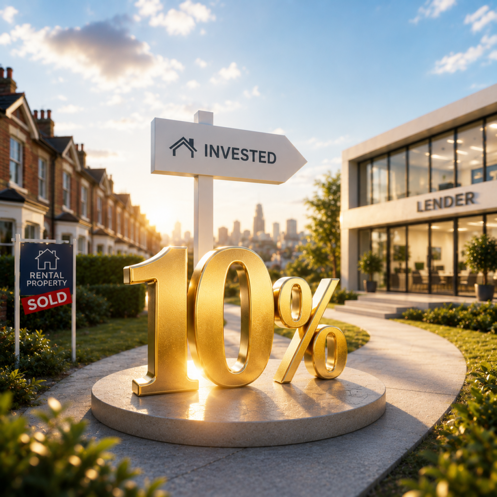10% fixed annual coupon investment signpost representing mortgage lending as an alternative to buy-to-let property.