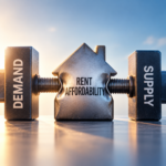 House squeezed between rental demand and supply pressures, illustrating UK rent affordability challenges