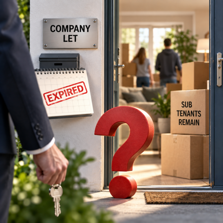 Company-let property after contract expiry with subtenants remaining and vacant possession unresolved