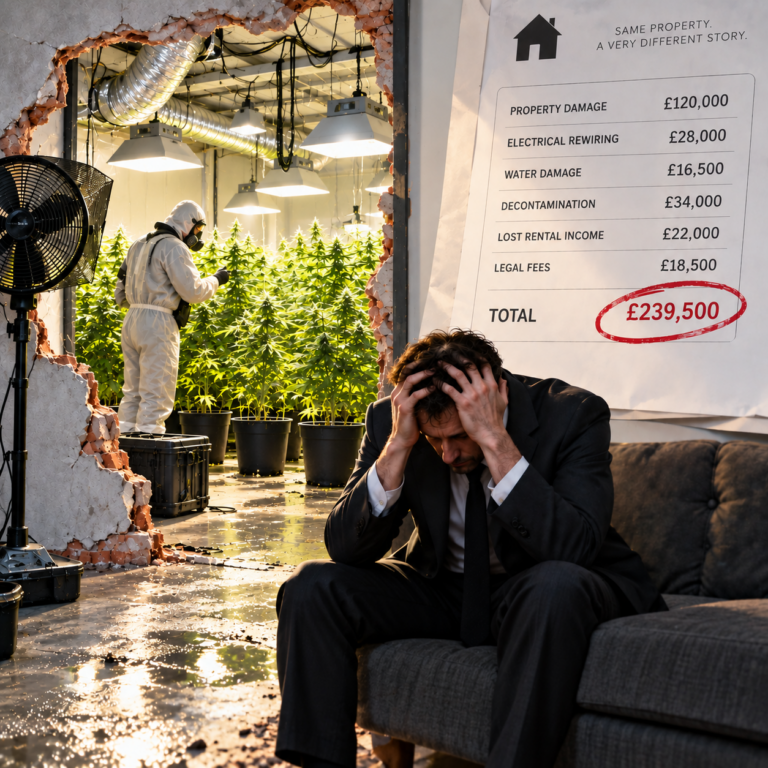 Landlord faces major repair costs after a property is damaged by an illegal cannabis farm