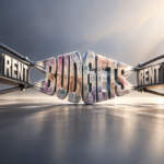 UK rent and budget pressures illustrated with pound notes squeezed between rising rental costs