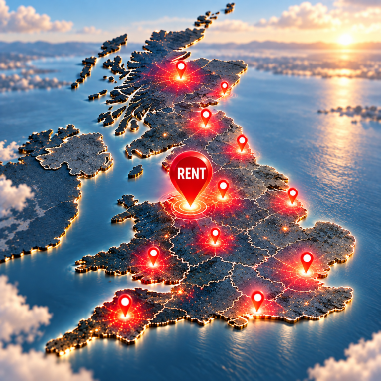 UK rental demand map highlighting high competition for homes in Birkenhead, Wallasey and other locations