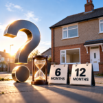 Empty rental home with hourglass and six- and 12-month calendars illustrating new rules on vacant properties
