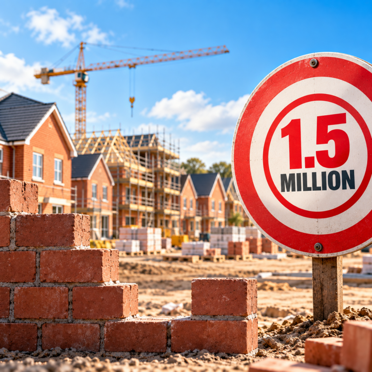 New-build housing development highlighting Labour’s 1.5 million homes target