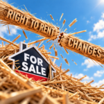 Broken Right to Rent sign above a for sale board, reflecting growing compliance pressures on landlords