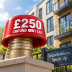 £250 ground rent cap symbol highlighting calls for faster leasehold reform
