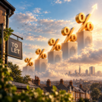 Alternative Text: Rising percentage symbols illustrate increasing buy to let mortgage rates and higher borrowing costs.