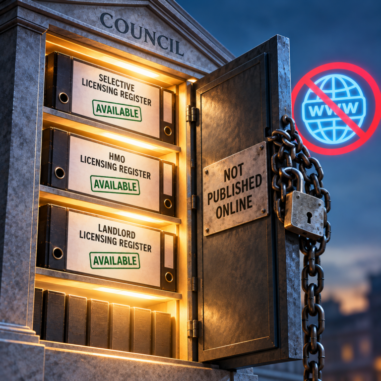Council landlord licensing registers available for public inspection but not required to be published online.