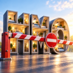 HMO homes behind a restriction barrier, representing tighter regulation amid pressure on UK rental supply