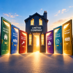 Limited company property surrounded by buy-to-let mortgage doors, representing wider financing options for landlords.