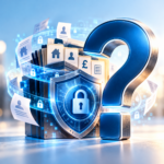 Secure landlord records and property documents beside a question mark, highlighting privacy concerns over the landlord database.